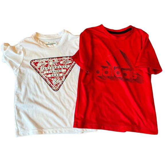2 Boy's Performance shirts.  Size 4.   Adidas and Columbia - Picture 1 of 6